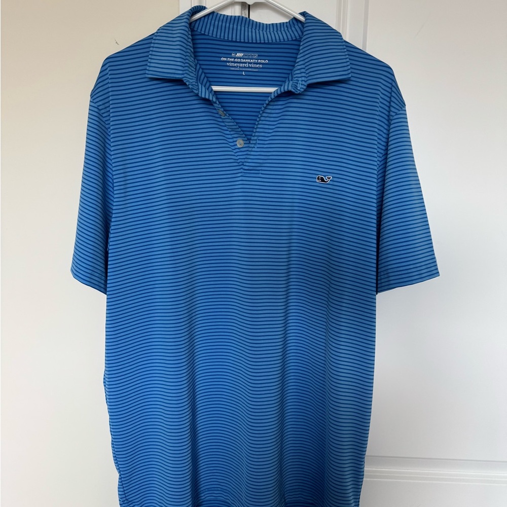 Vineyard Vines - Blue Striped Men's Polo - Large